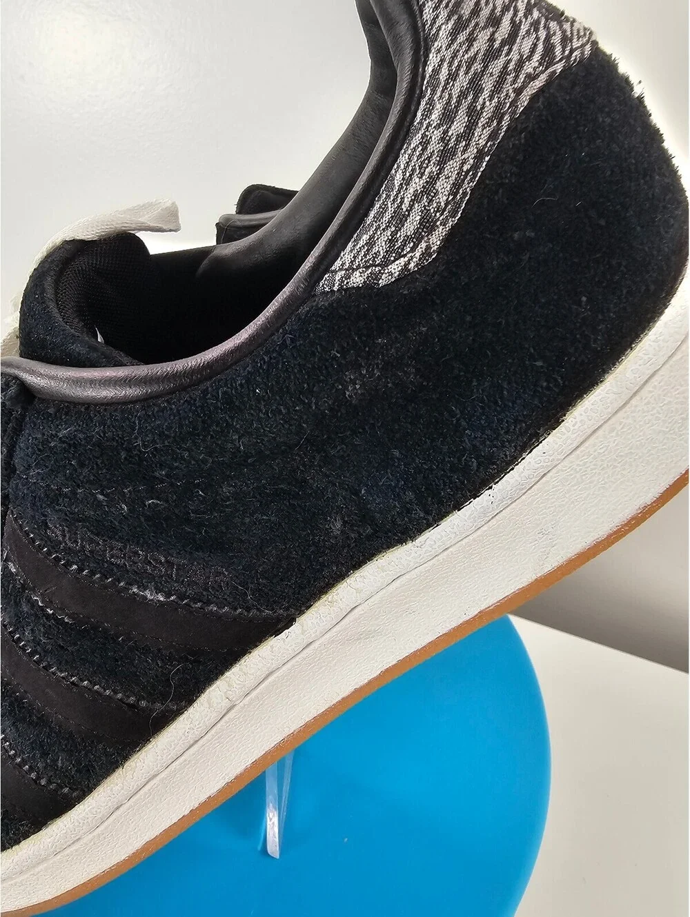 Adidas Superstar Black Suede Sneakers with White Shell Toe
